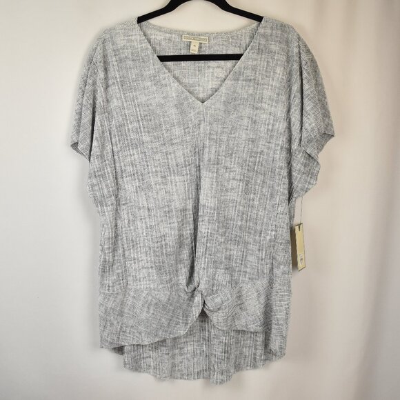 Dana Buchman NWT Silver and Grey Textured Blouse & Cardigan Set Size X-Large - Picture 2 of 16